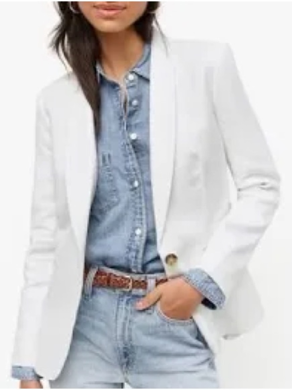 NWT J. Crew Linen-Blend Holland Blazer (Style AL222) Single-Button Sz 2